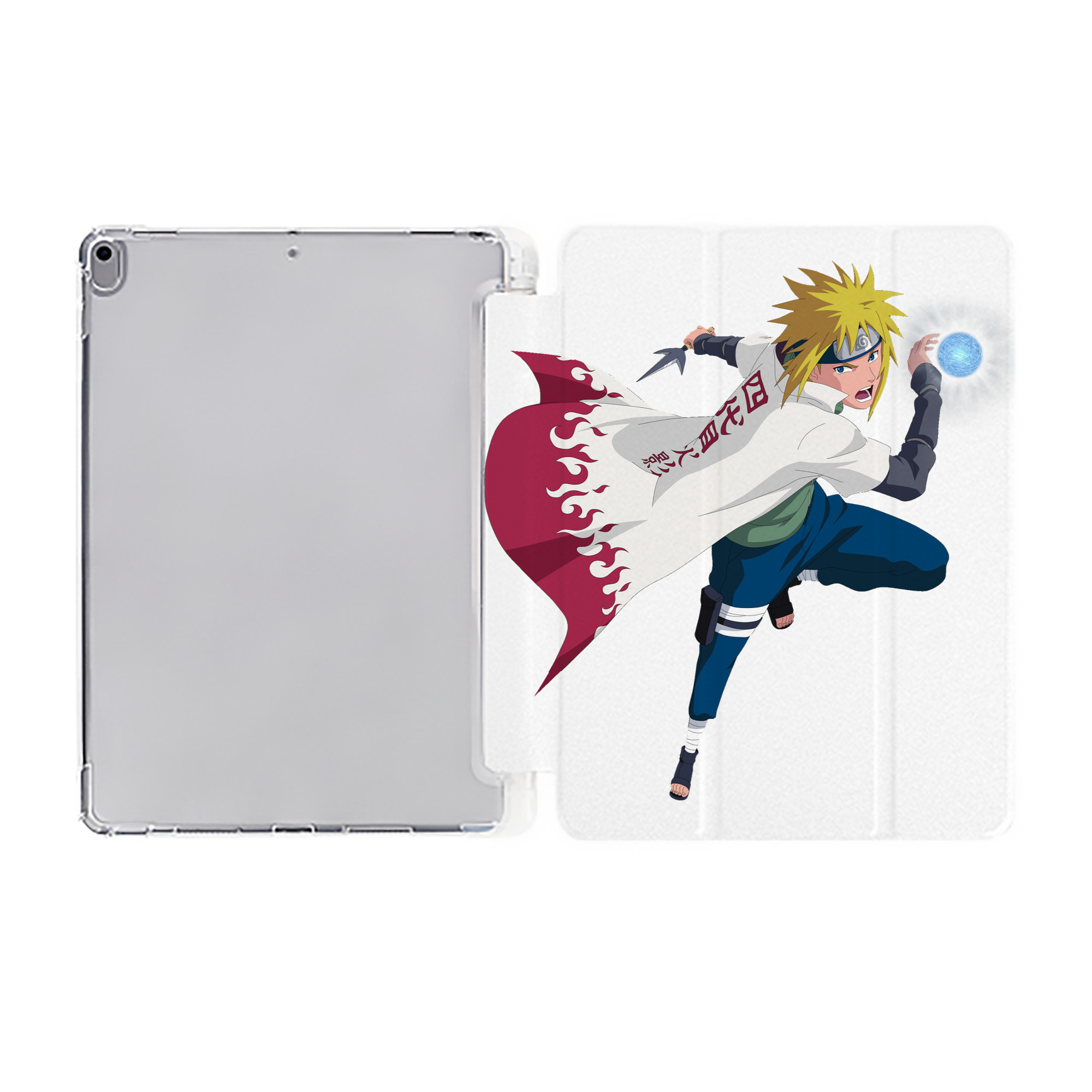 （画像用） NARUTO -ナルト- 波風 ミナト Namikaze Minato IPad ケース ペン収納付き 三つ折りスタンド PUレザー×シリコン 対応機種9.5/10.5/10.9インチ